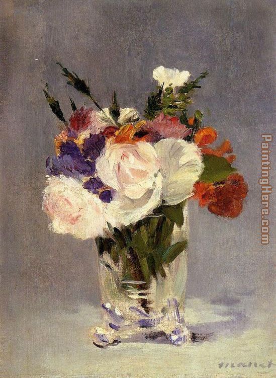 Flowers In A Crystal Vase I painting - Edouard Manet Flowers In A Crystal Vase I art painting